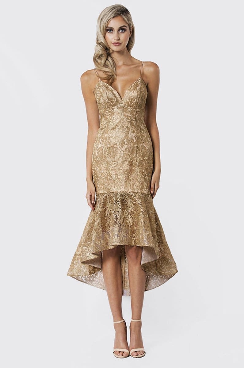 bariano gold dress