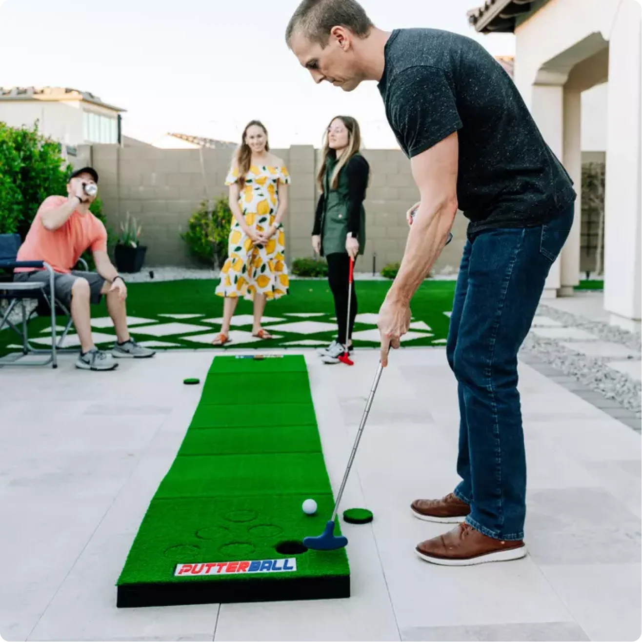 PutterBall Backyard Game - Best Golf Putting Green For Indoors & Outdoors