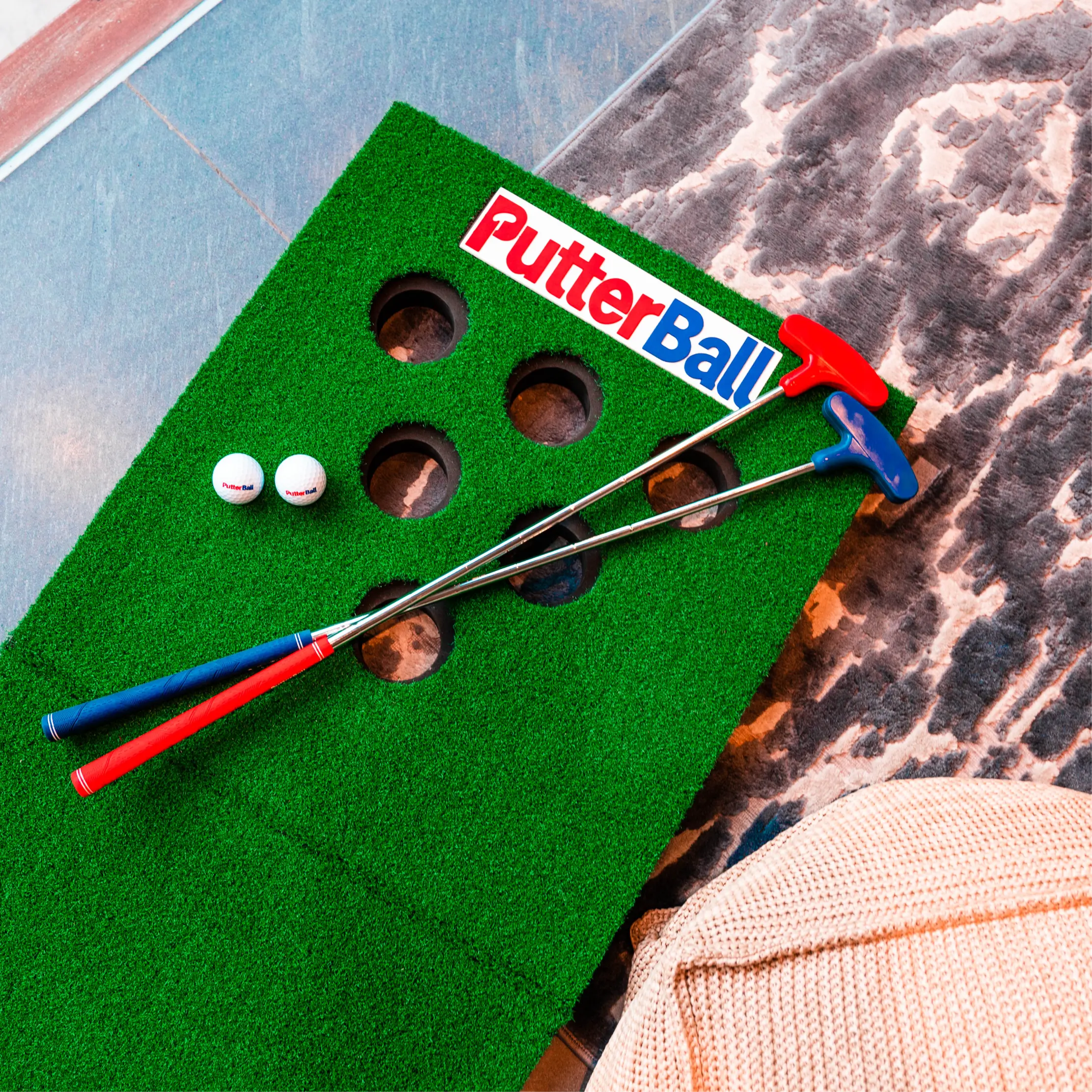 PutterBall Backyard Game - Best Golf Putting Green For Indoors & Outdoors