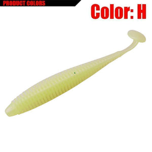 Oiko Store  H 1pcs soft bait Worm Grubs T Tail Wobblers Fishing Lure 95mm 3g Aritificial Silicone salt Smell Bass Pike Fishing Jigging Bait
