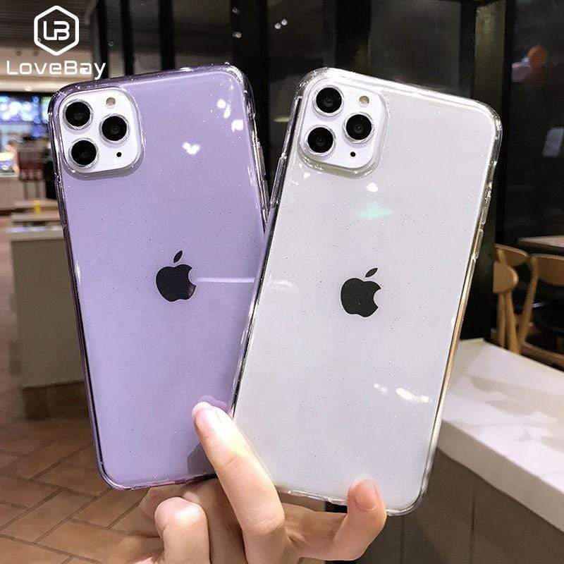 Lovebay Transparent Glitter Candy Color Phone Case For Iphone 11 Pro X