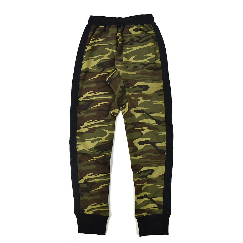 camo joggers with stripe