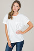 Front View Ivory Pearl Top at Misty Boutique 