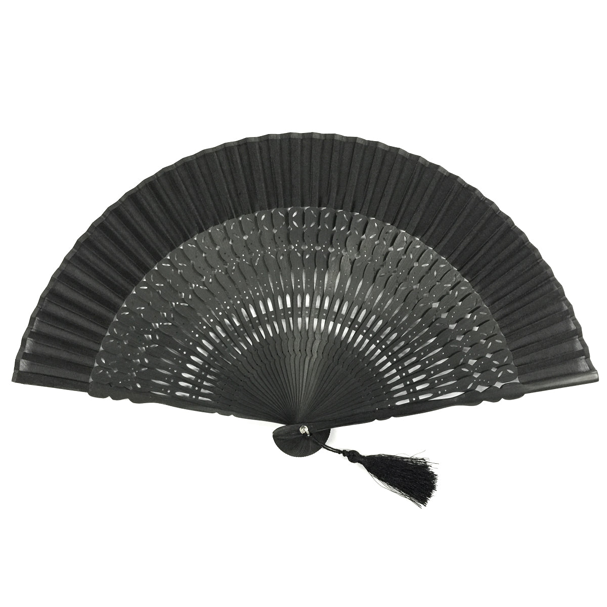 Wrapables Silk Folding Fan with Tassel and Sleeve