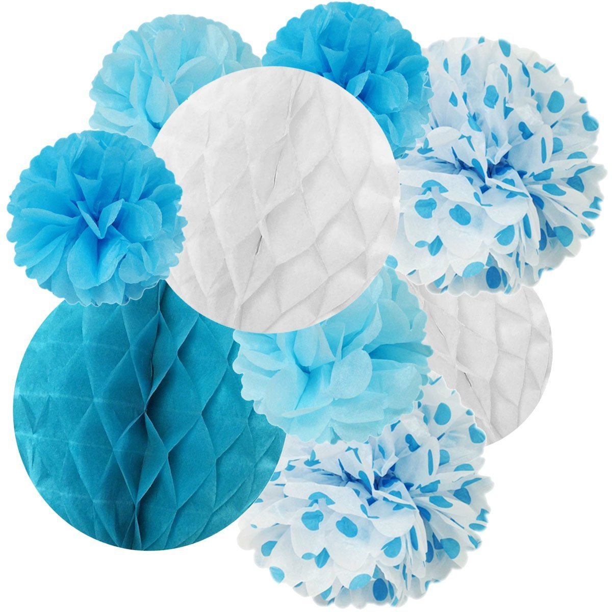 legering Intuition struktur Wrapables Set of 21 Tissue Honeycomb Ball and Pom Pom Party Decoration