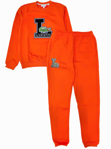 orange lacoste sweatsuit online -