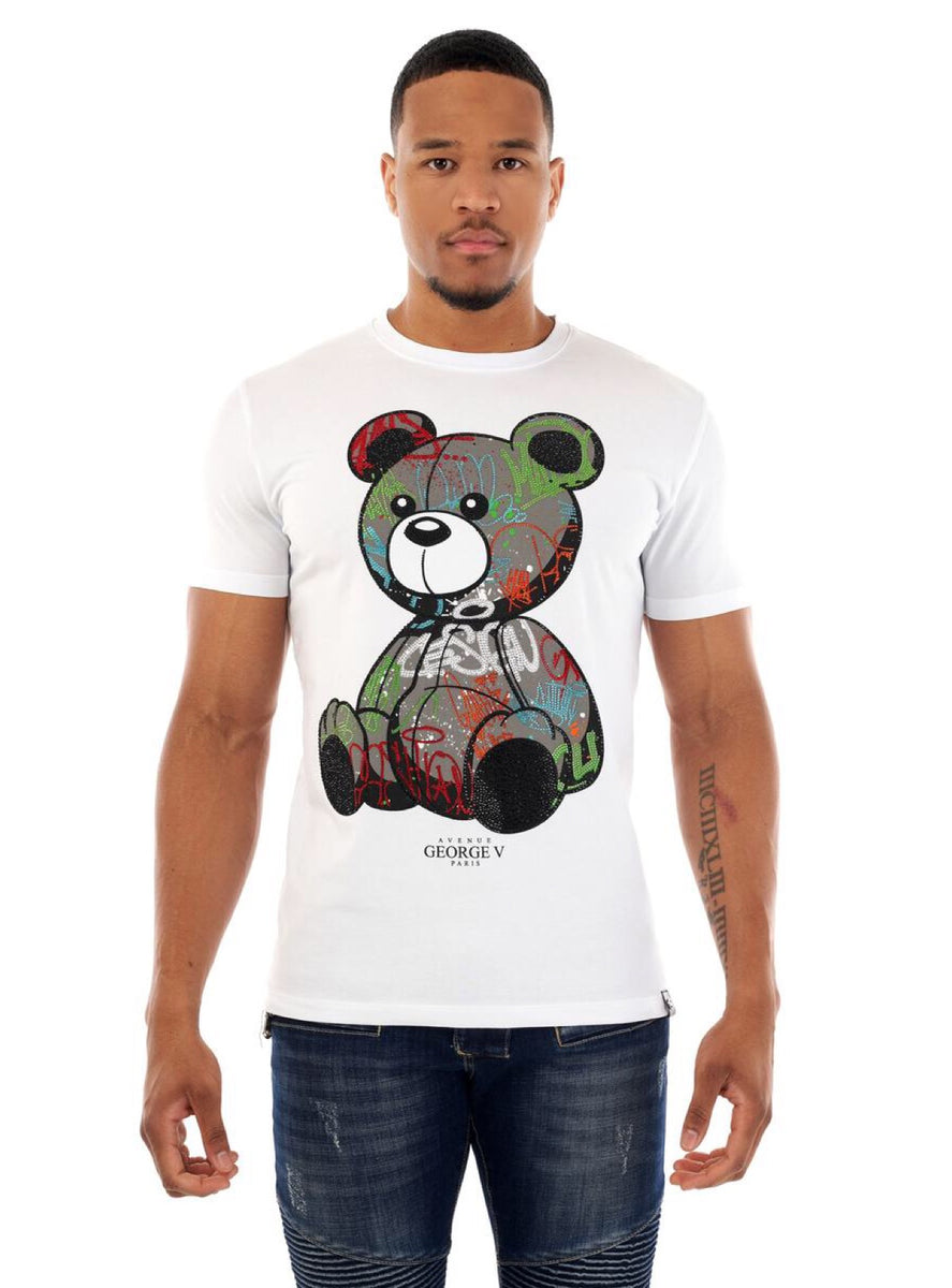 George V T-Shirt - Graffiti Bear - White - GV2501 – Vengeance78