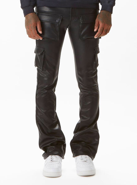 Rockstar Original Jeans - Birch - Faux Leather Stacked Flare - Black ...