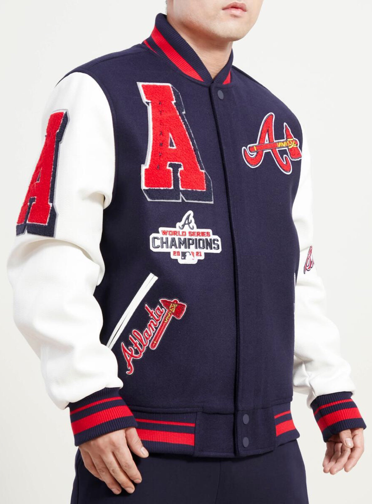 Pro Standard Jacket - Logo Mashup Varsity - Atlanta Braves - Midnight ...