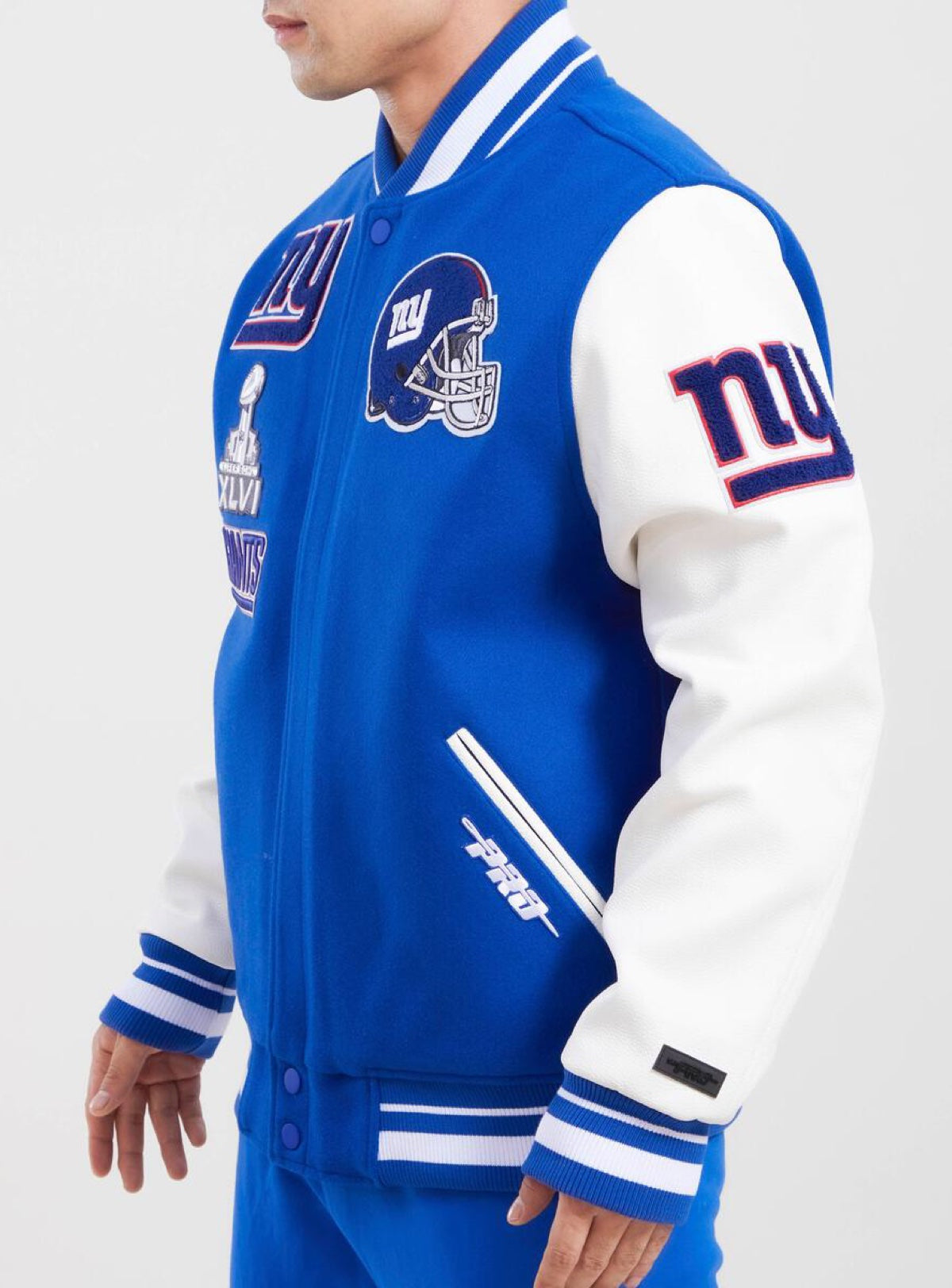 Blue and White New York NY Giants Varsity Jacket - HJacket