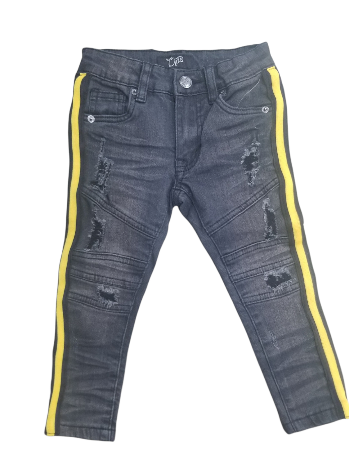 Ops Kids Jeans - Side Stripe - Black And Yellow - OPS1905K – Vengeance78