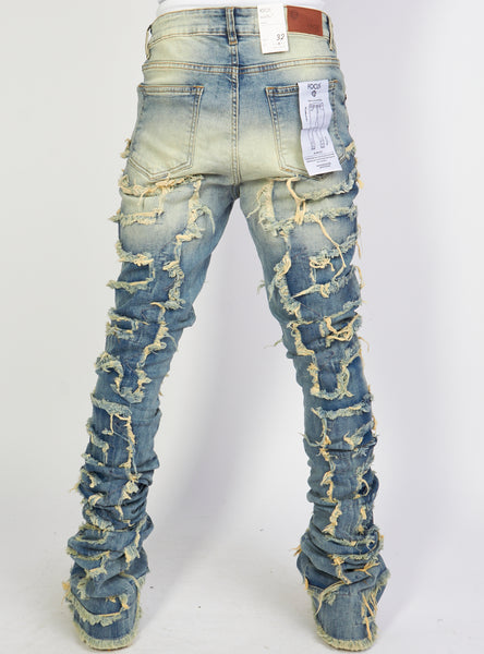 Focus Jeans - Shredded Super Stacked - Vintage Blue - 3445 – Vengeance78