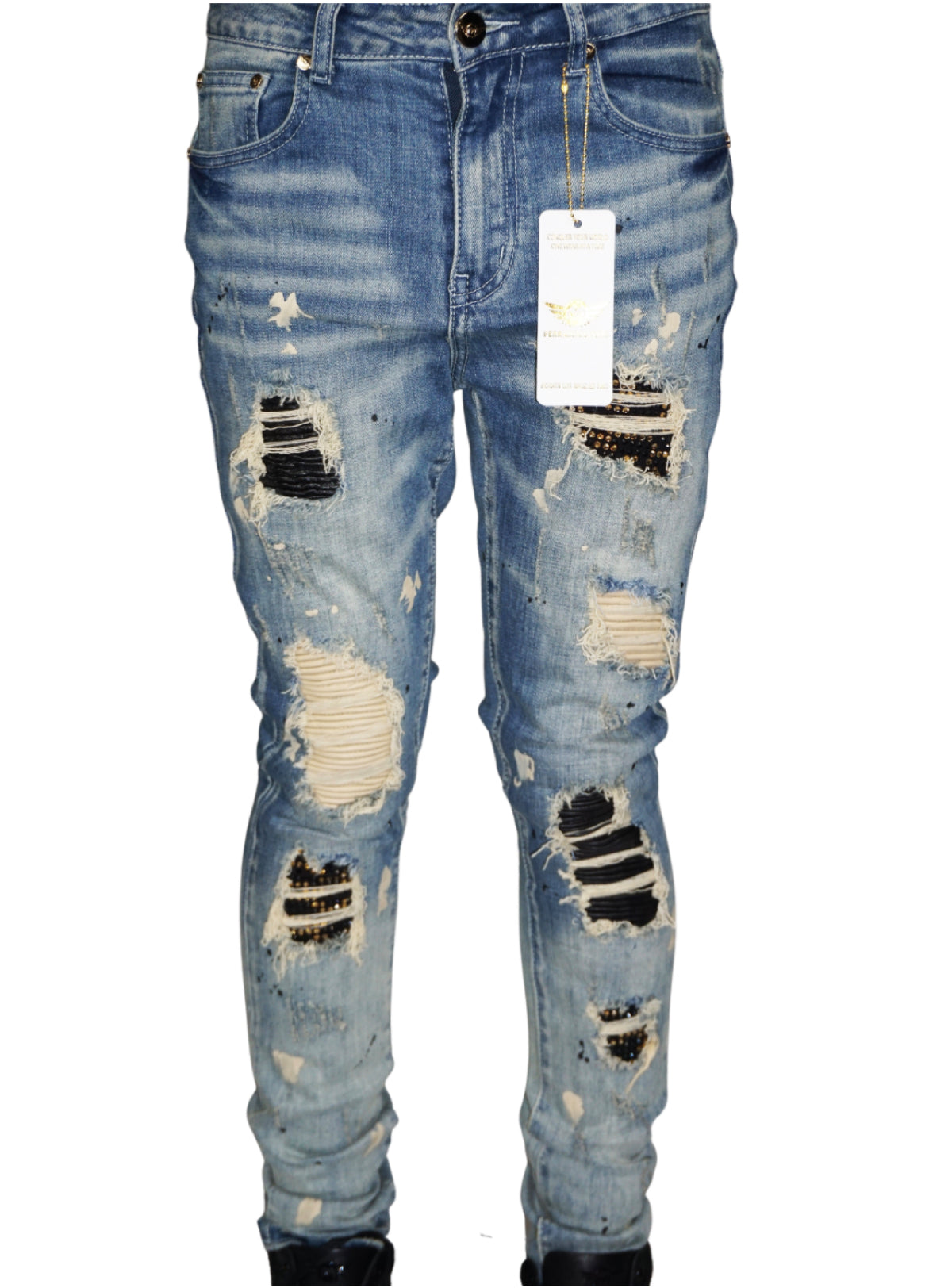 Ferrari Massari Jeans - Samurai Drip Khaki - Medium Blue – Vengeance78