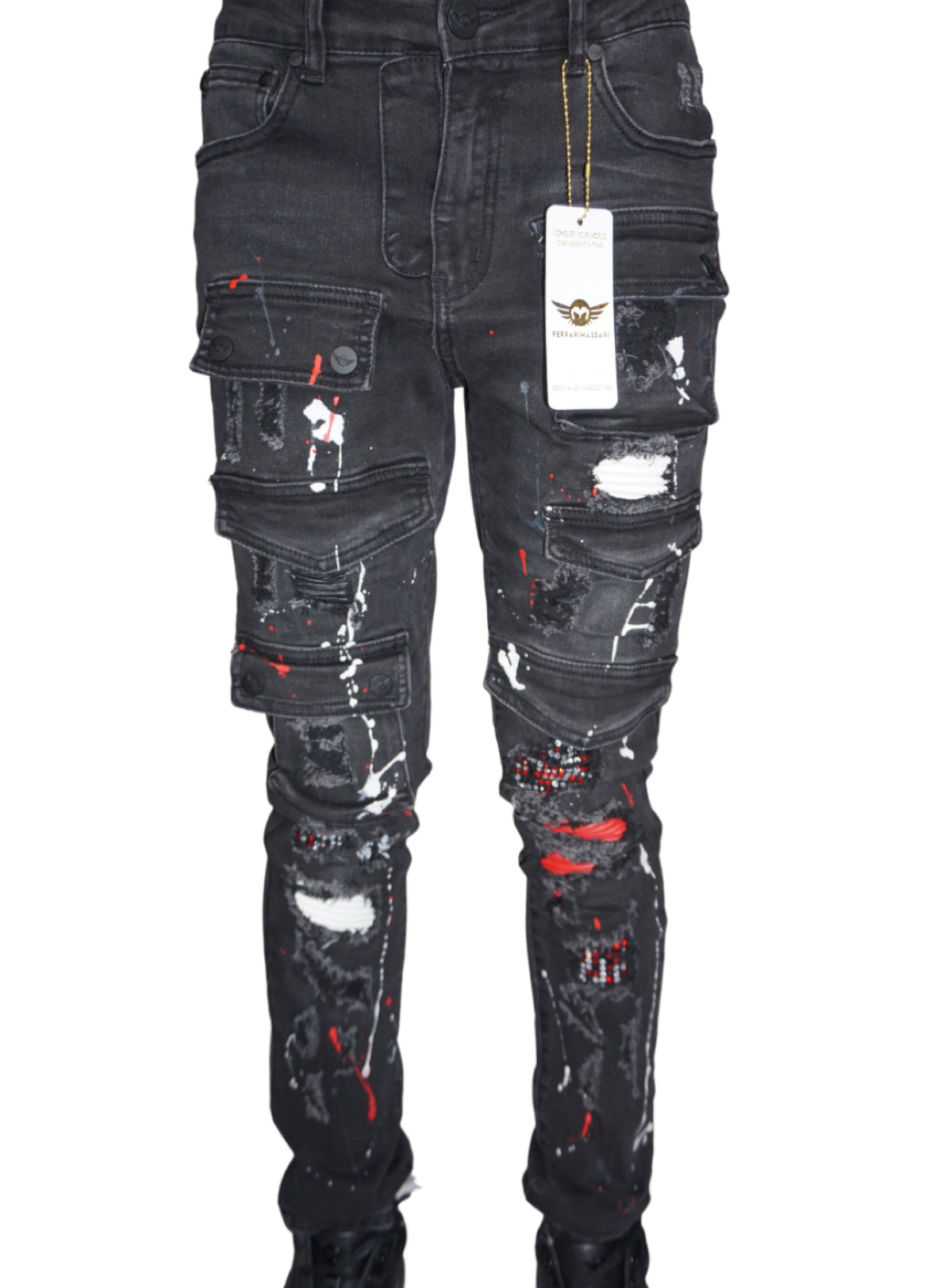 Ferrari Massari Jeans - Drippen Hustler - Red And Black – Vengeance78