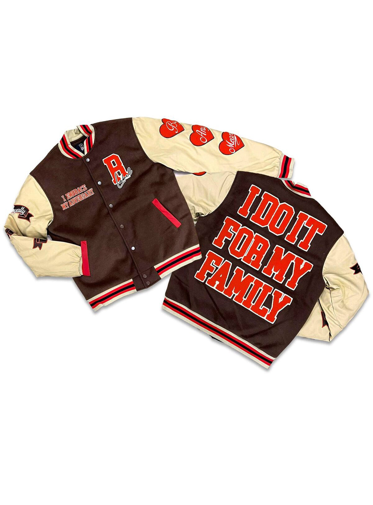 Retro Label Jacket - Family Varsity - Mocha – Vengeance78