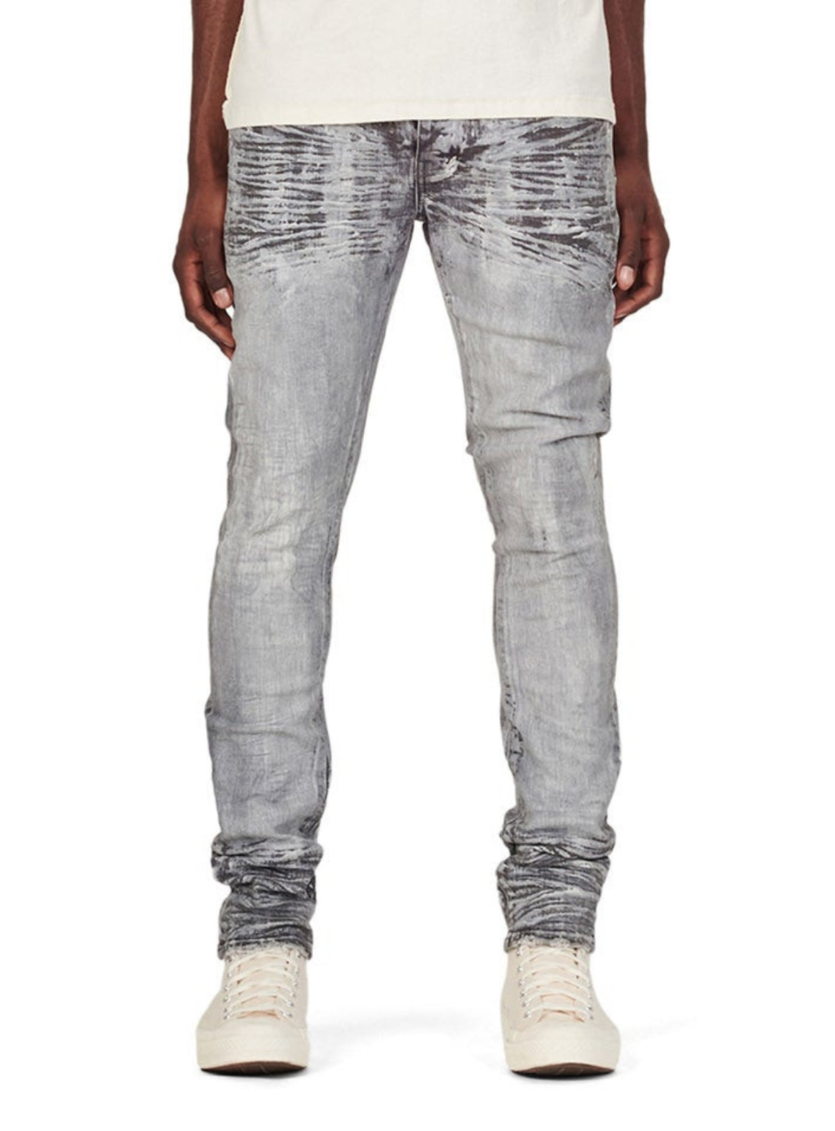 Purple Jeans - Ripped White Paint - Black - P001 – Dabbous