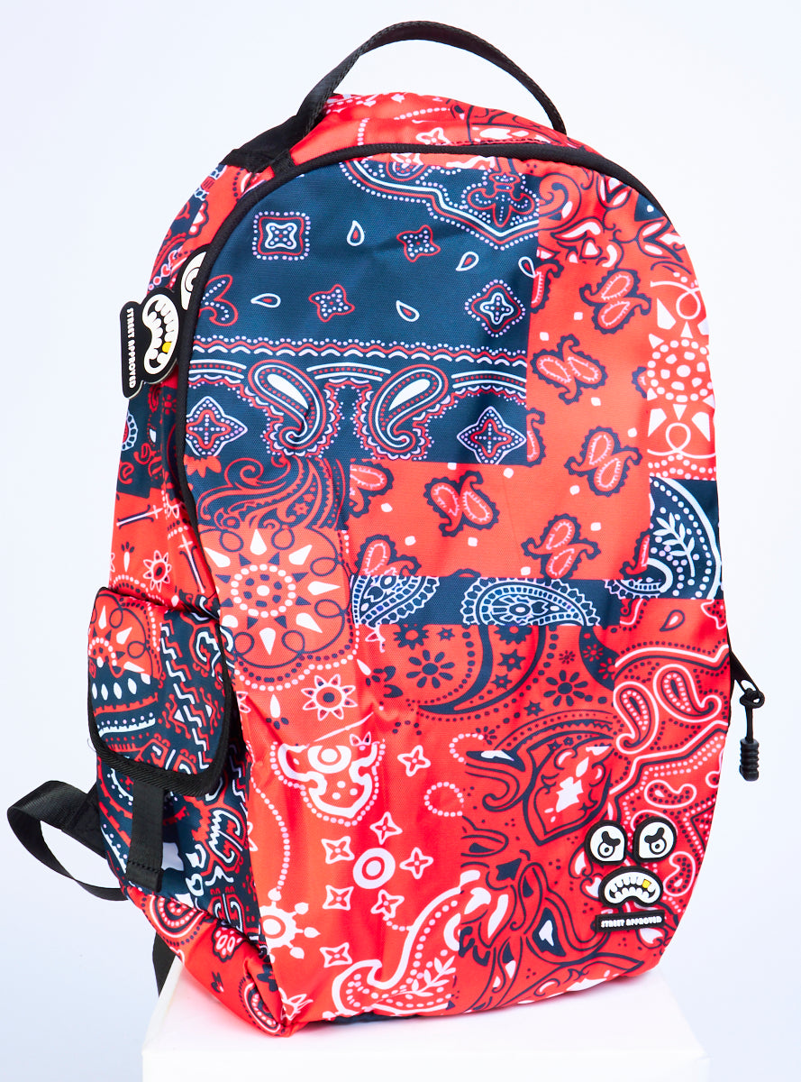 Street Approved Backpack - Bandana Print - Red - SABK072 – Vengeance78