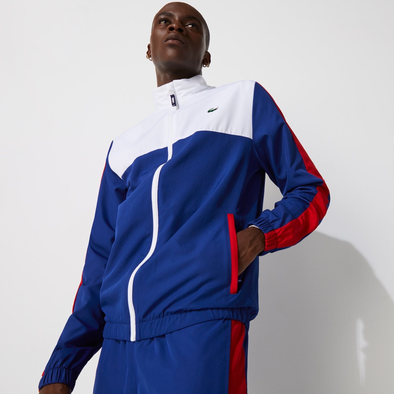 red white and blue lacoste tracksuit