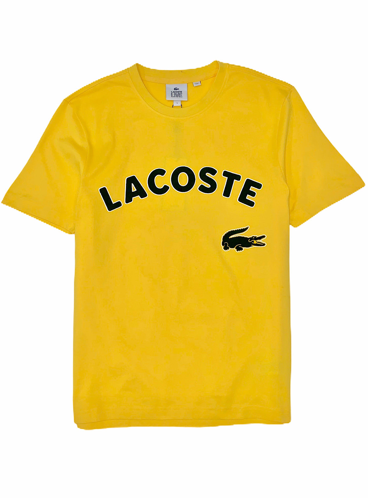 black and yellow lacoste shirt