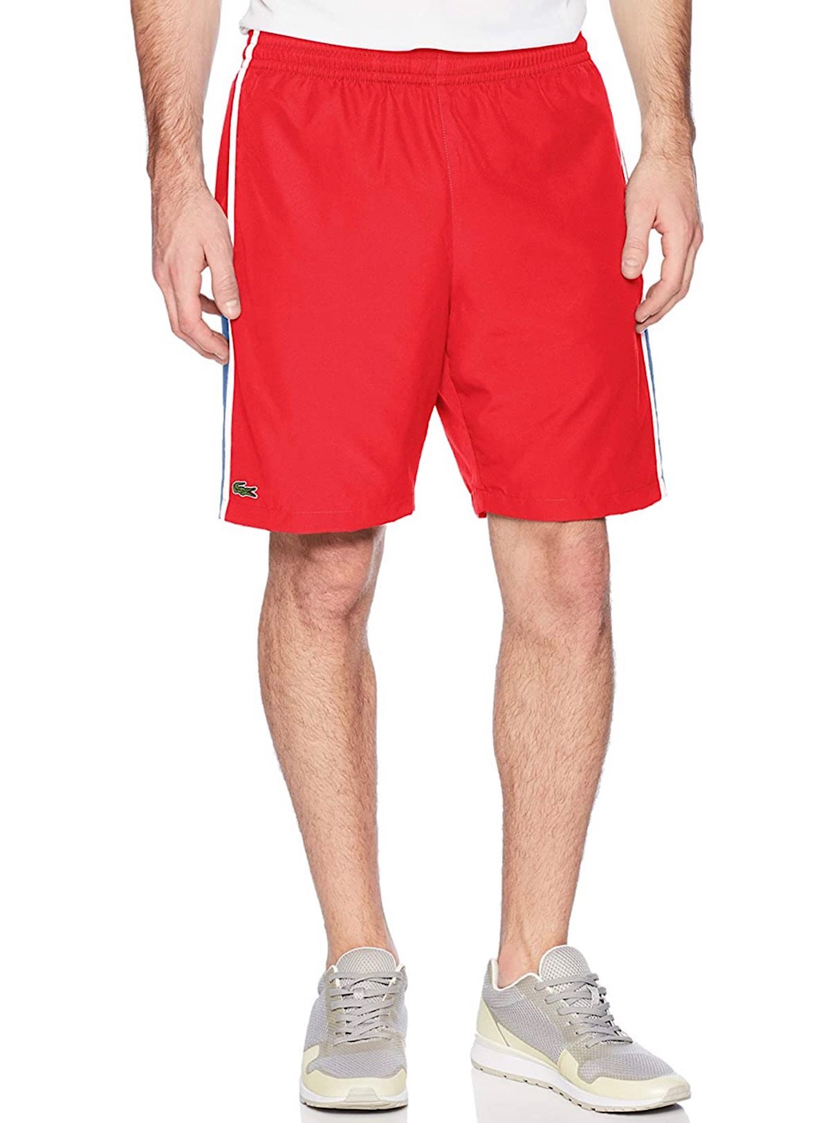 red lacoste shorts