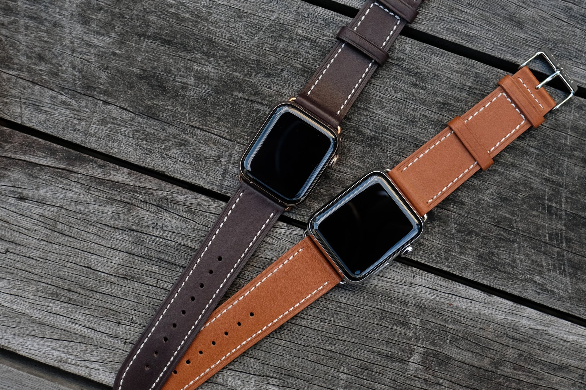 Barénia Leather Apple Watch Bands by Pin & Buckle