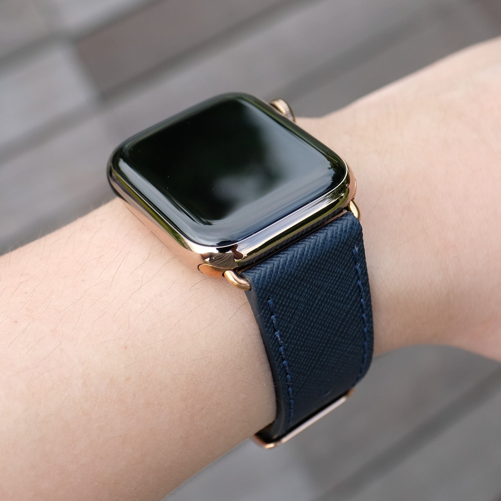 Saffiano Leather Apple Watch Bands - Pin & Buckle