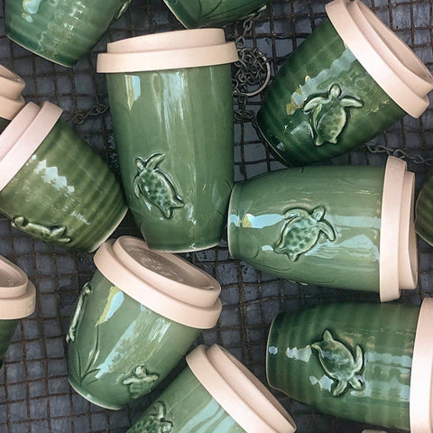 Green Sea Turtle Reusable Coffee Cups With Australian Marine Conservation Society  