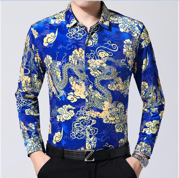 Machotes Black/Blue Dragon Long Sleeve Shirt – Pacho Shirts