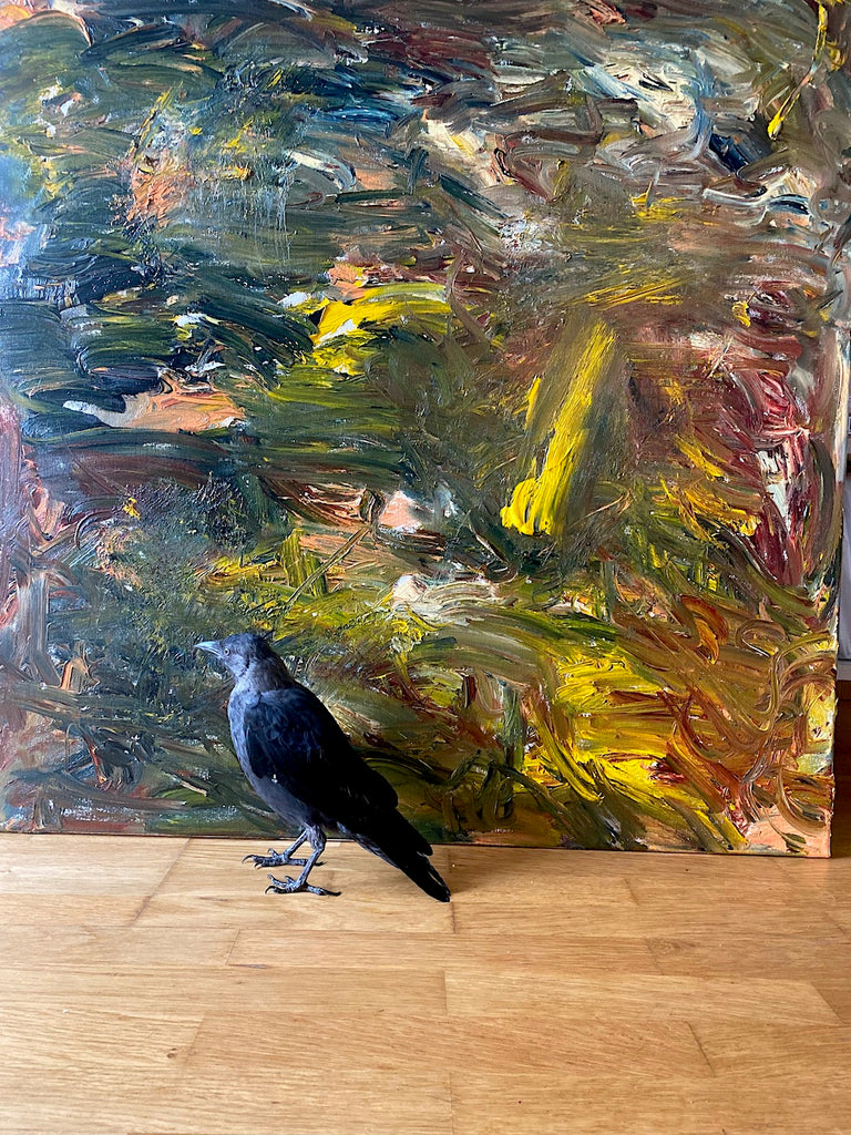 living with a wild bird as an artist painter Liis Koger