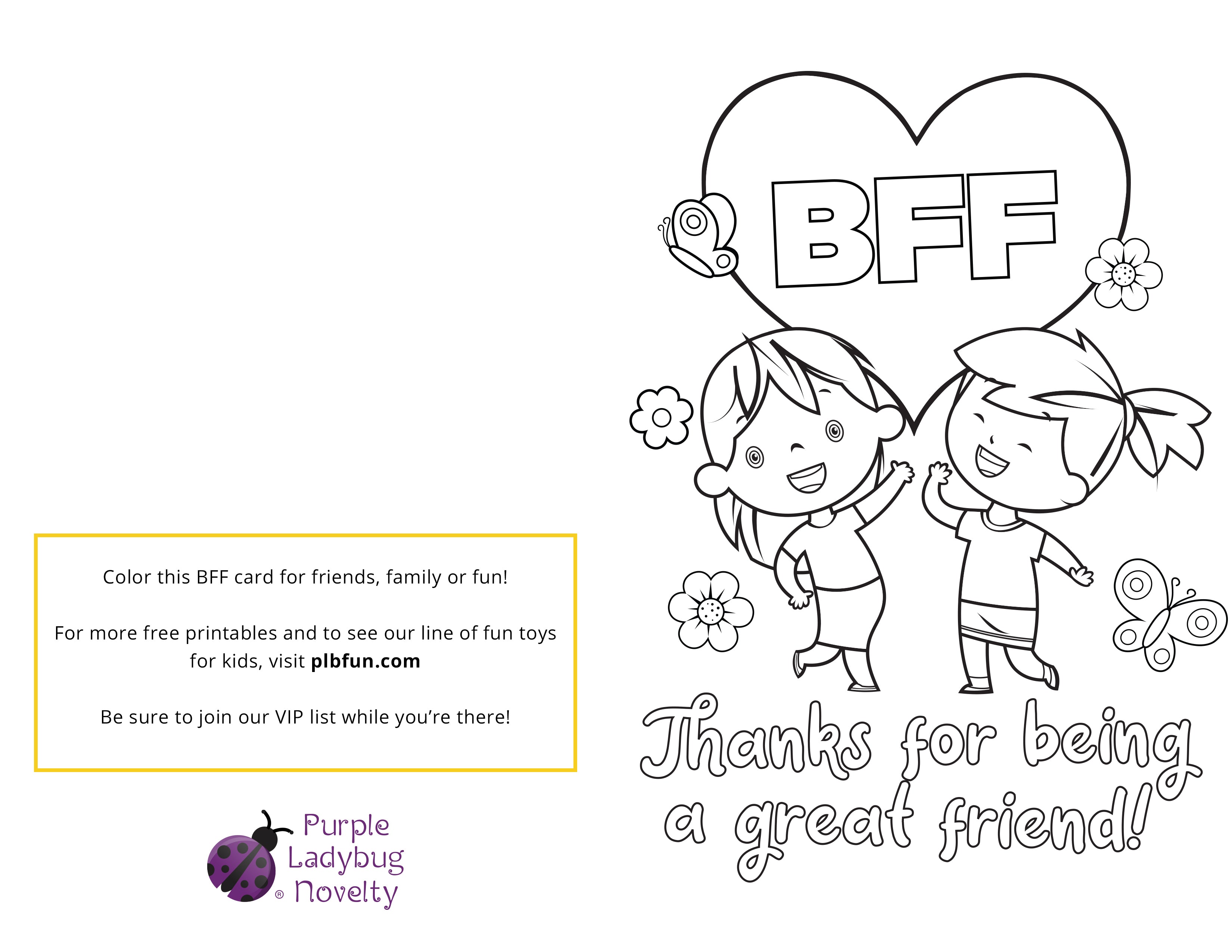 Free Printable Friends Cards To Color
