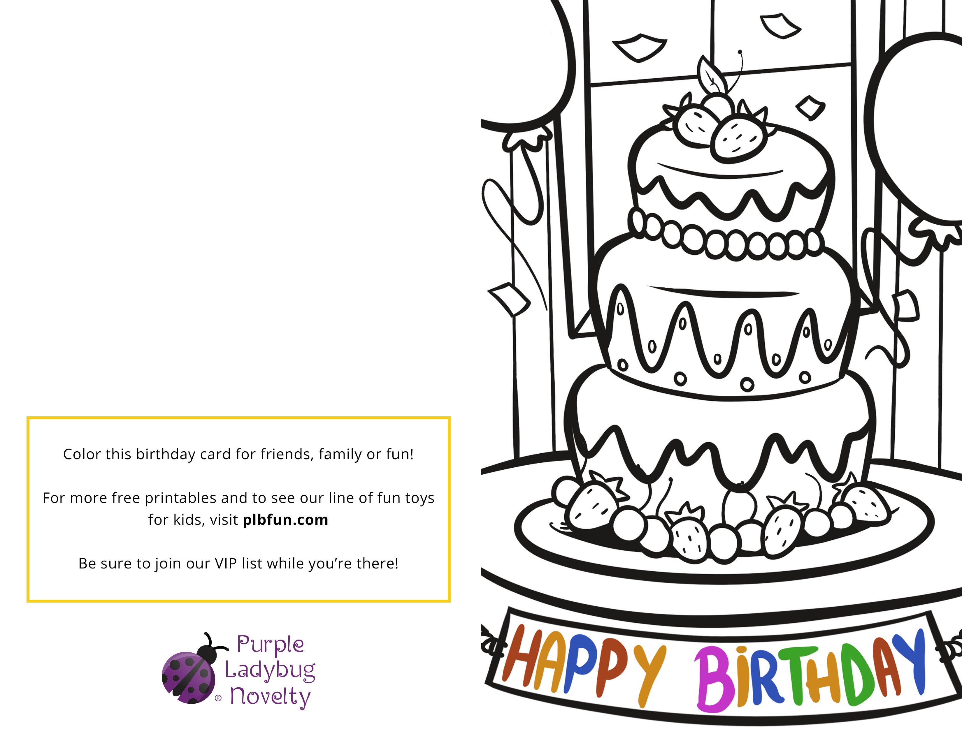 Animals - 31+ Free Printable Birthday Cards To Color  for Adults