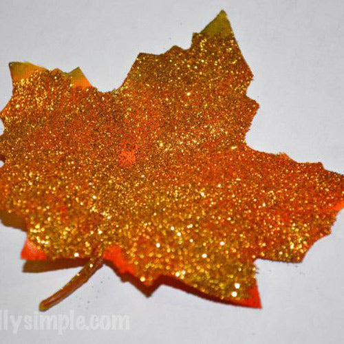 glittered fall leaves suncatcher