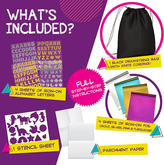 PURPLE LADYBUG DIY Girls Jewelry Box Craft Kit + 7 White Premium Gift Bags  with Scratch Art Panel