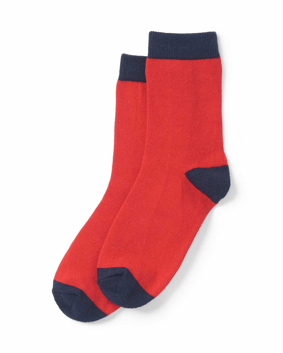 Kids Red & Navy Crew Socks