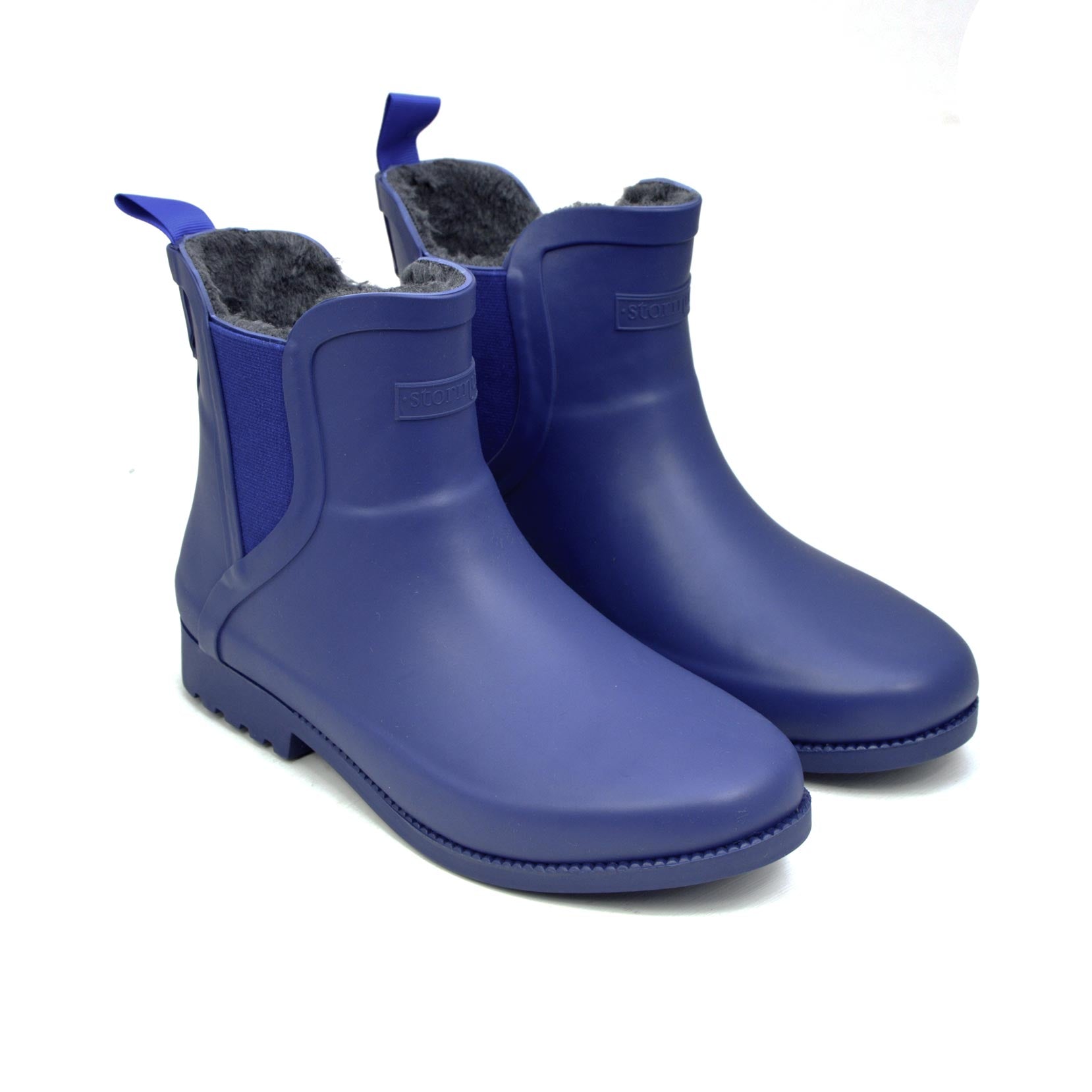 Original Fleeced II Blue Ankle Gumboots • By Stormur • Wellies Online