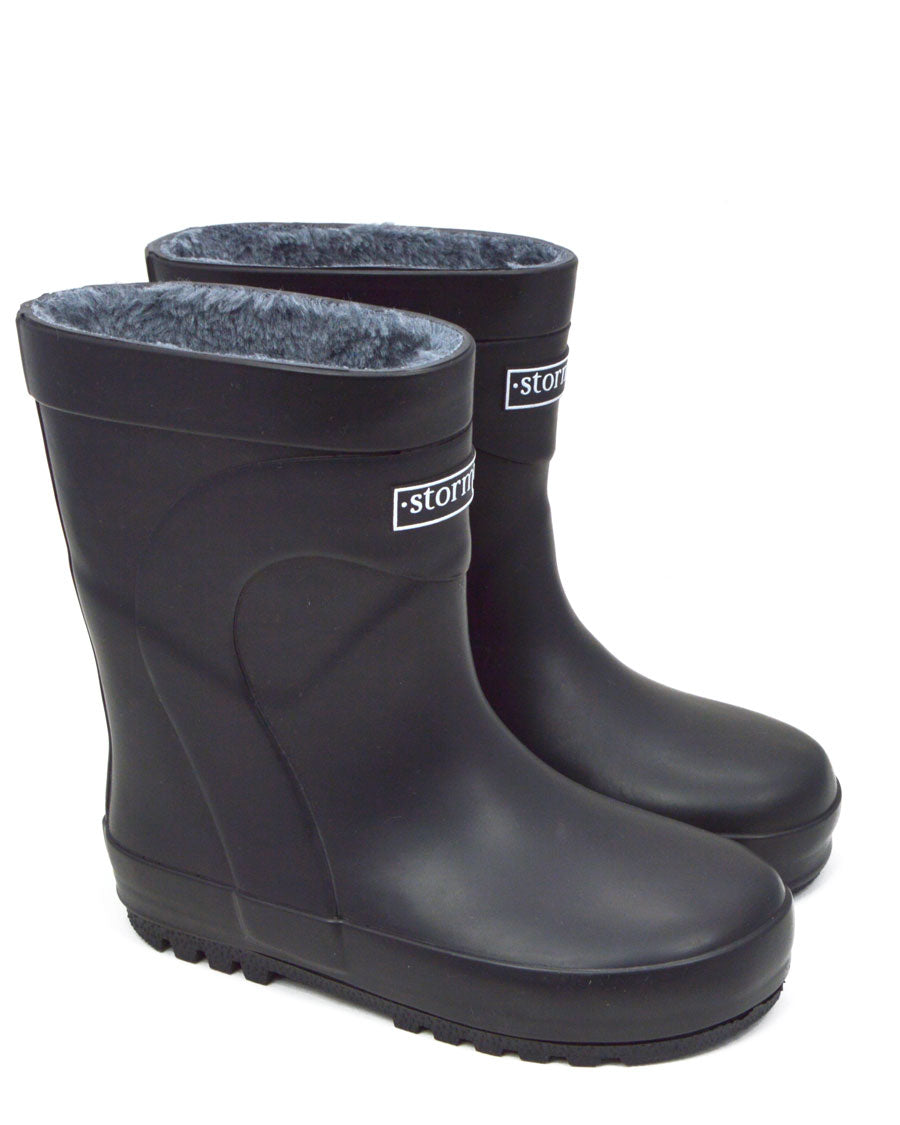 Fleeced Original Kids Gumboots Black 