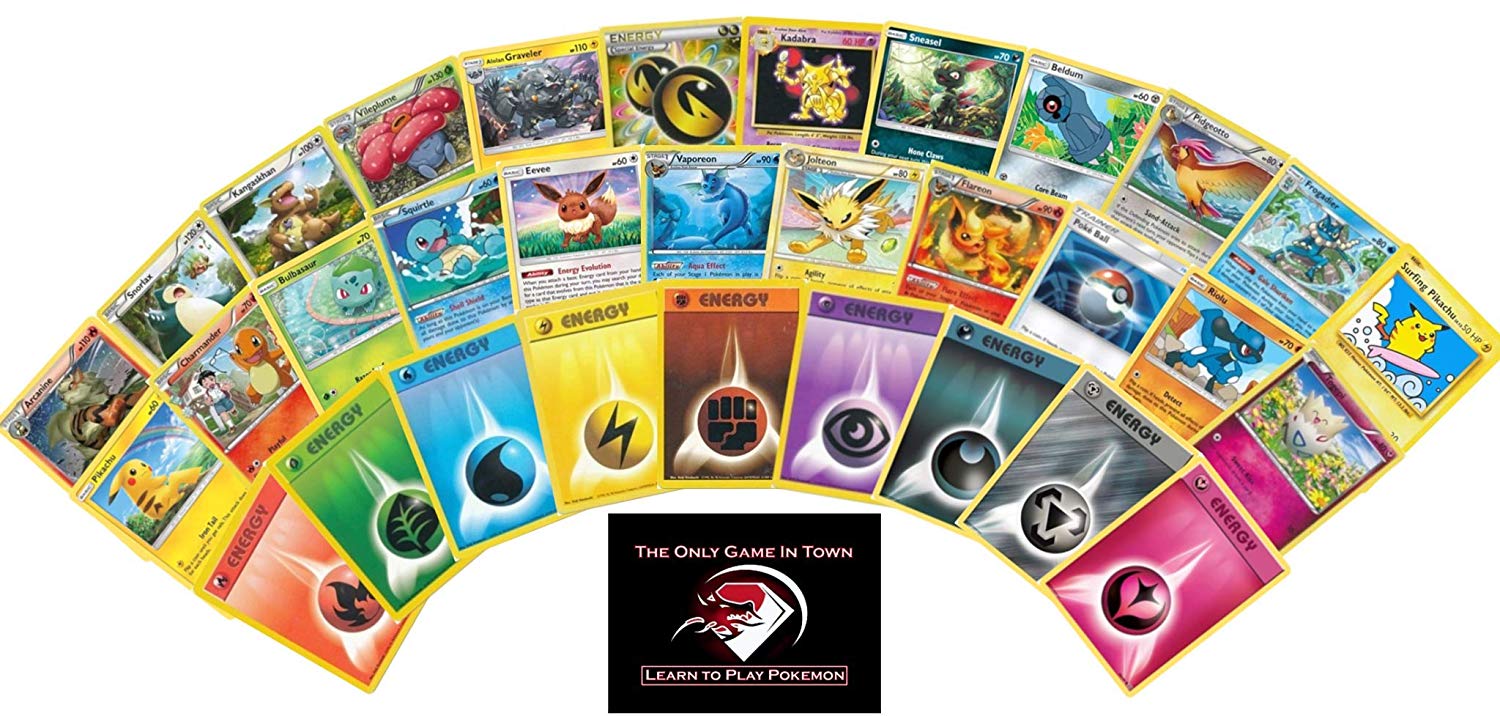 200 Pokemon Card Starter Kit Includes 100 Random Pokemon Cards Plus 100 Energy With Learn To Play Instructions
