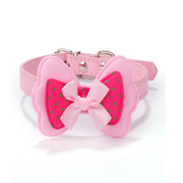 pink bow tie dog collar