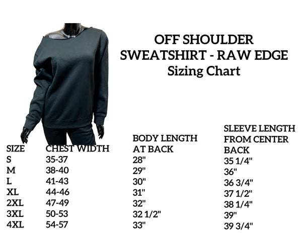 Custom Bling OFF SHOULDER SWEATSHIRT - RAW EDGE