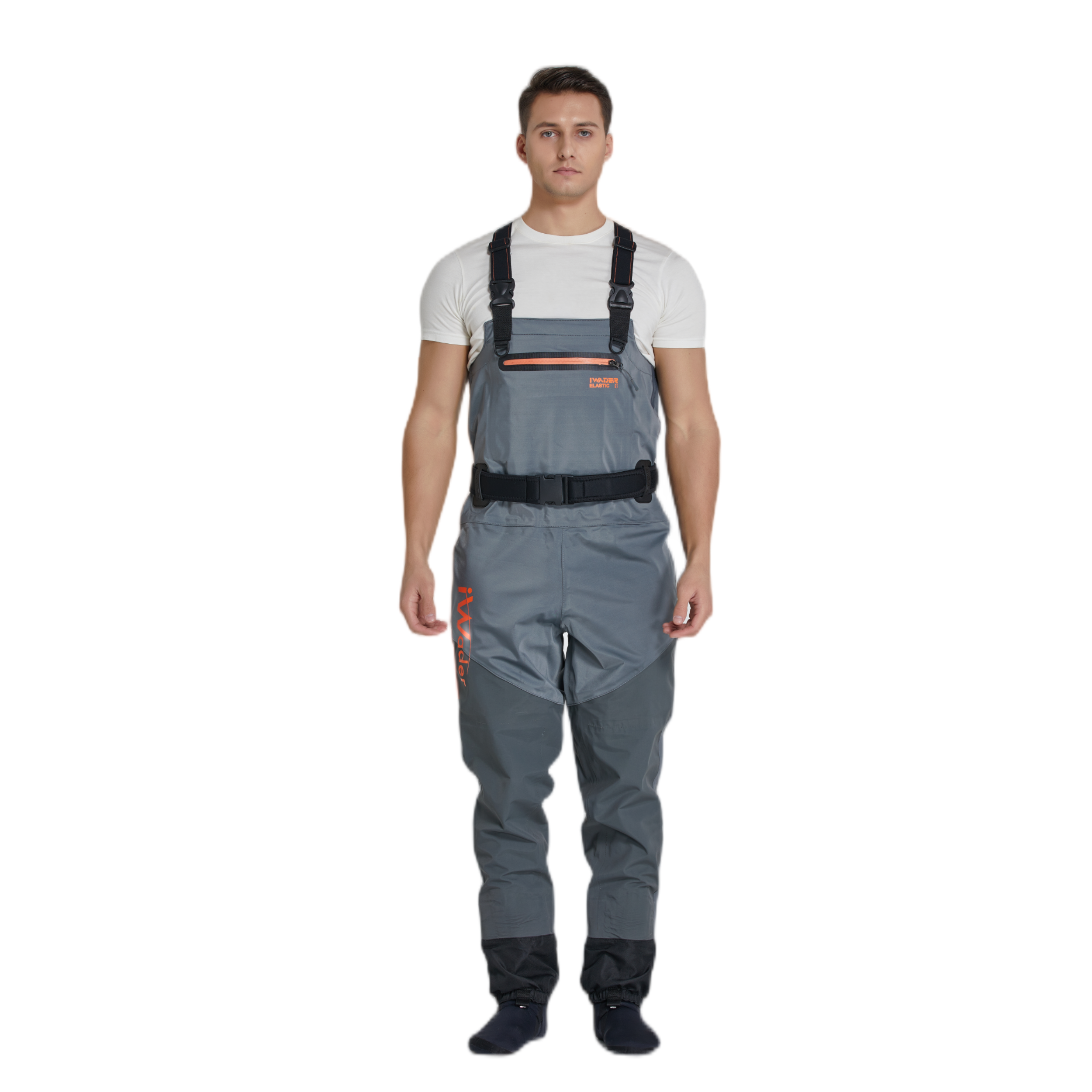 Zip-Front Breathable Chest Fishing Waders Zippered Stockingfoot