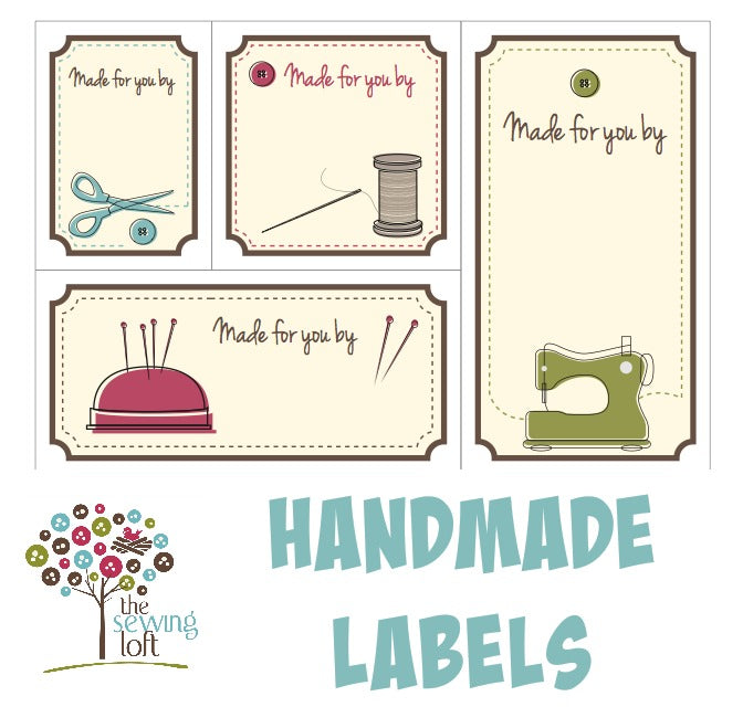 Free printable handmade with love tags  Sewing labels, Free printable  handmade labels, Gift tags diy