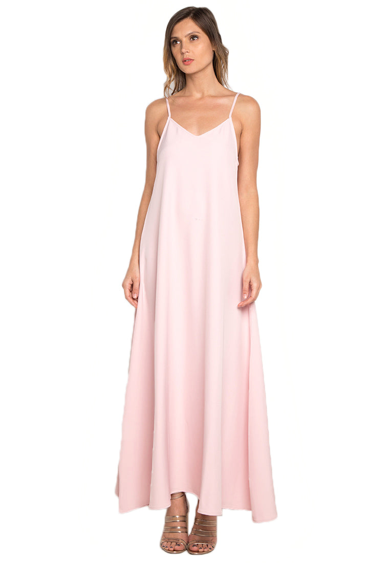 powder pink maxi dress