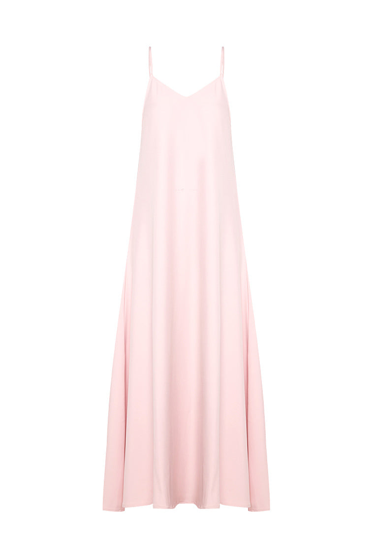 powder pink maxi dress