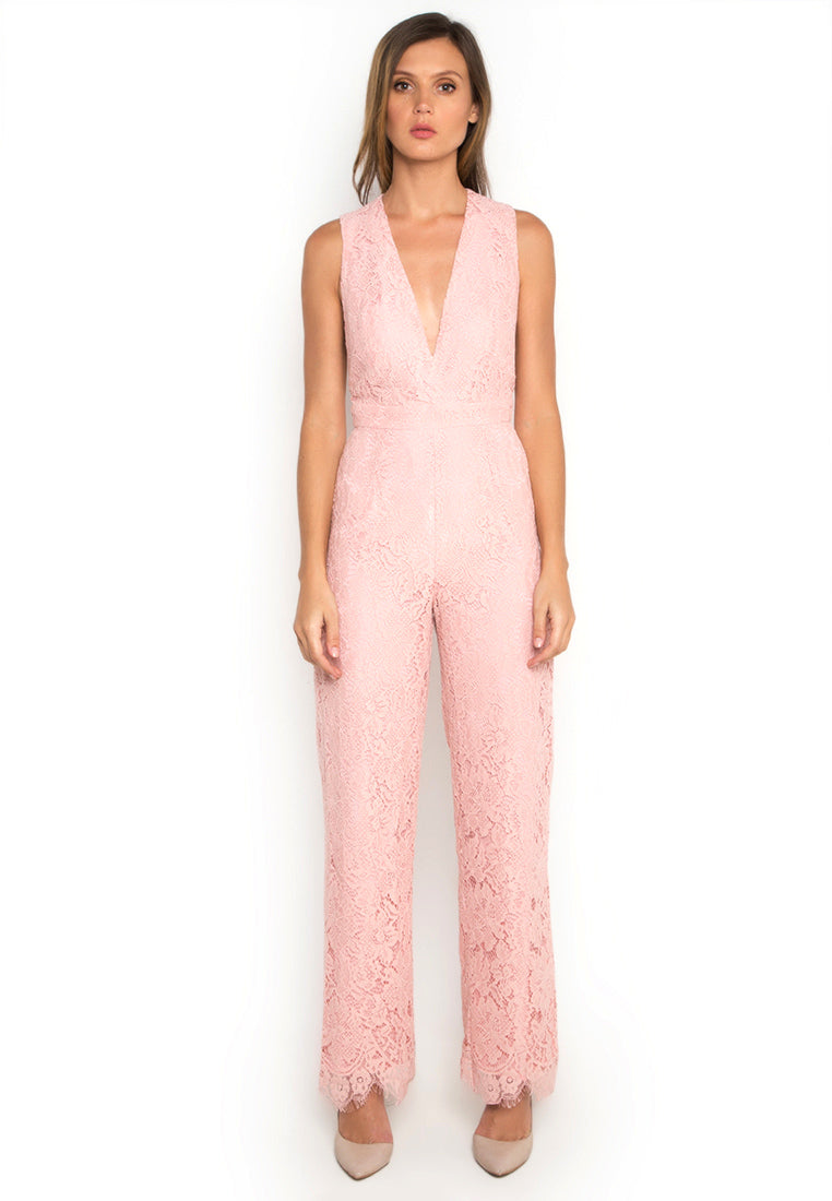 pink sleeveless jumpsuit