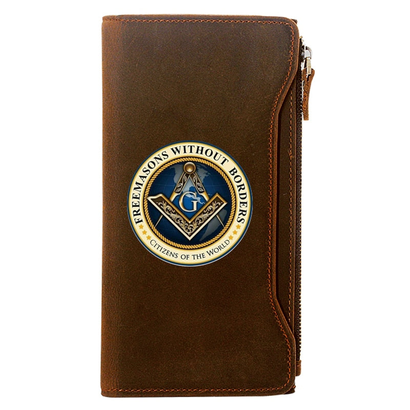 Master Mason Blue Lodge Wallet - Cow Leather Square & Compass G