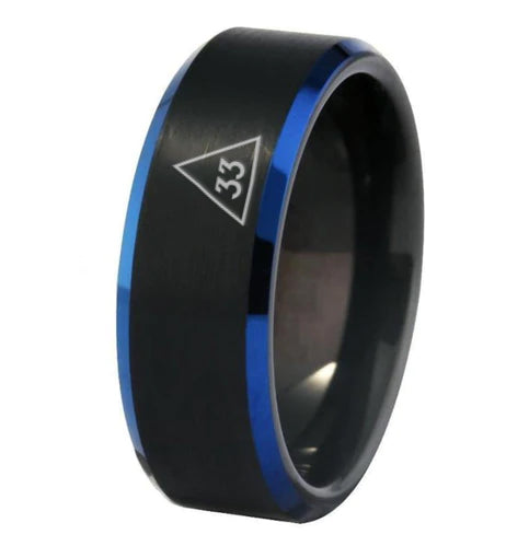 33rd Degree Scottish Rite Ring - Black Stone Color