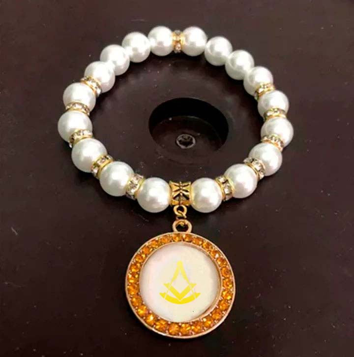 Past Master Blue Lodge Bracelet - Gold and White