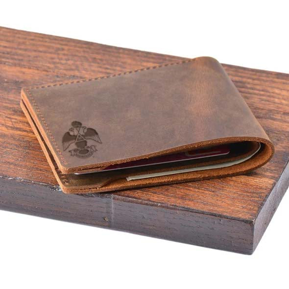 33rd Degree Scottish Rite Wallet - Wings Down Handcraft Leather