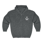 Square and Compass G Masonic Zip Hoodie - (Various Colors)