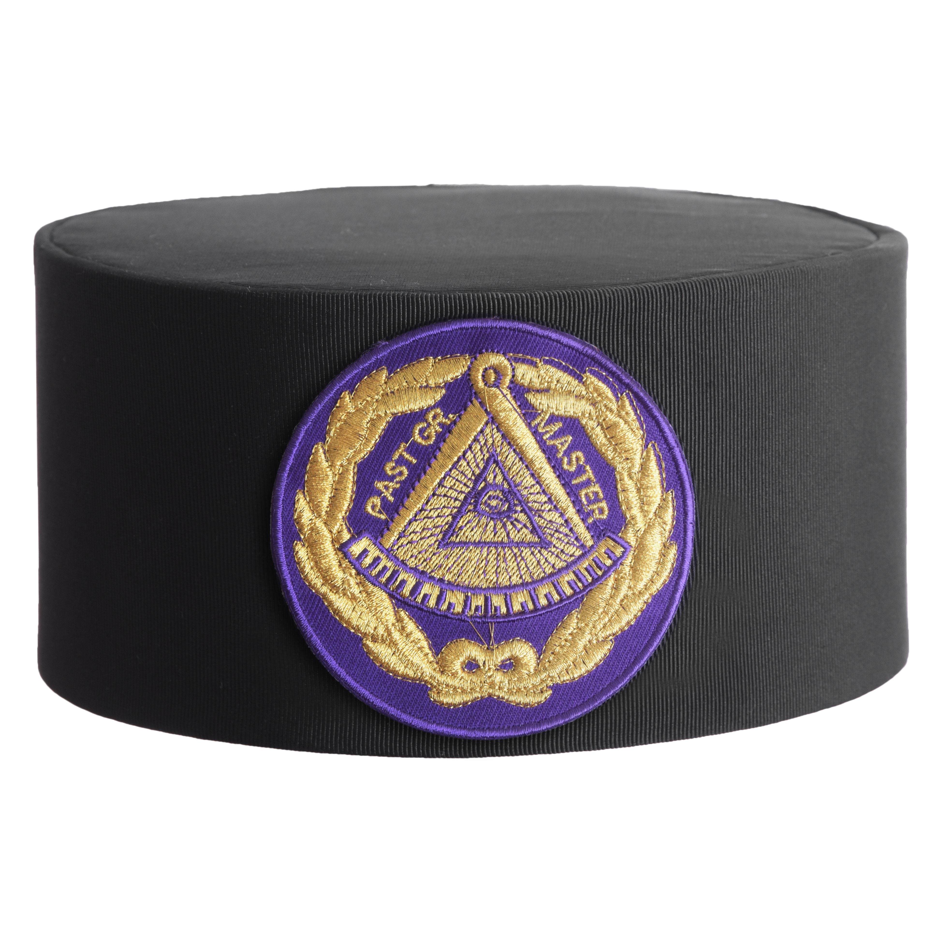 Past Grand Master Blue Lodge Crown Cap - Purple Patch With Gold Emblem